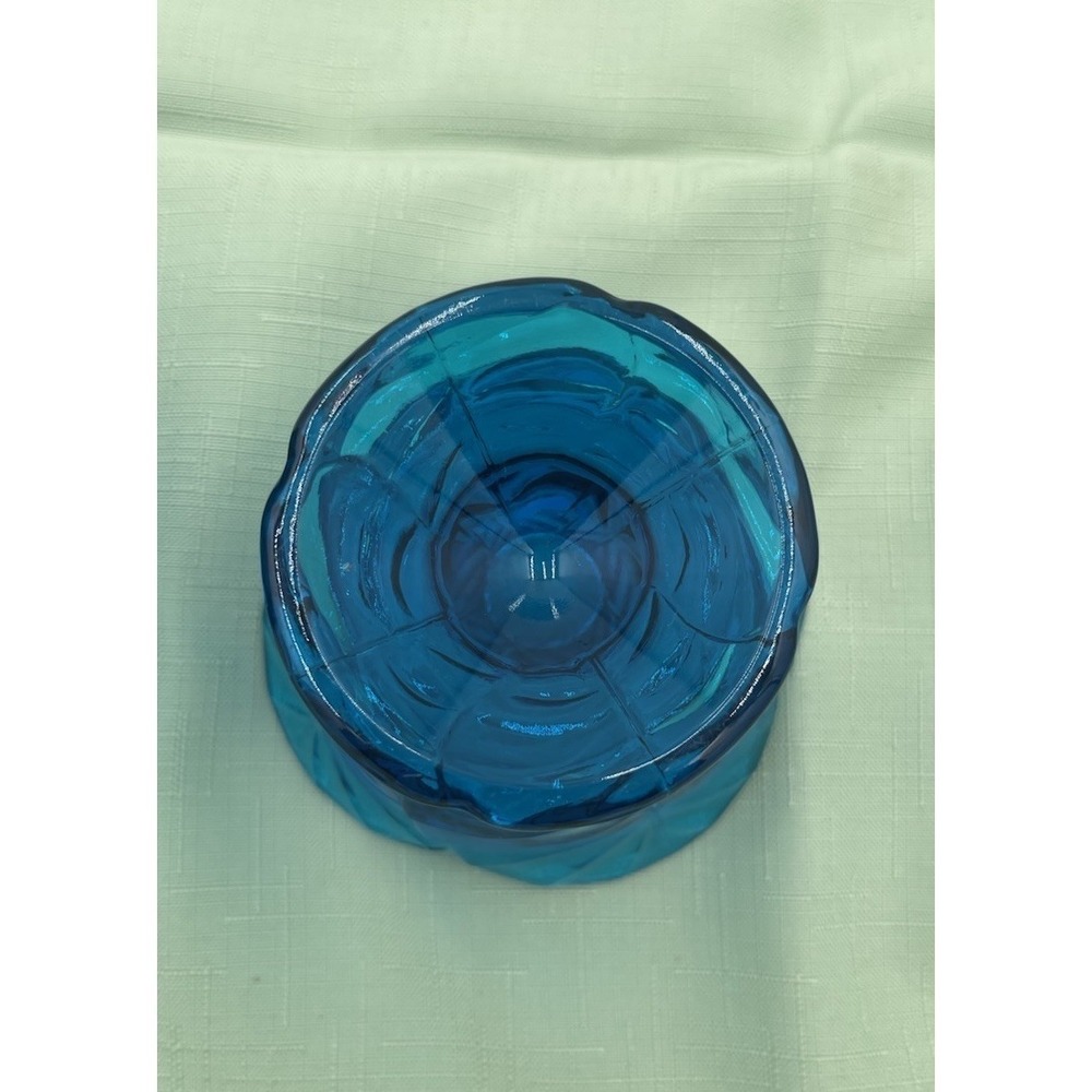 Viintage Viking Glass Epic Glimmer Leaf COBALT BLUE Bluenique Fairy Lamp - Picture 5 of 9